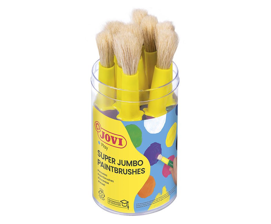 Jovi School Pinceles Escolares Gruesos Pelo Cerda Bote De 9