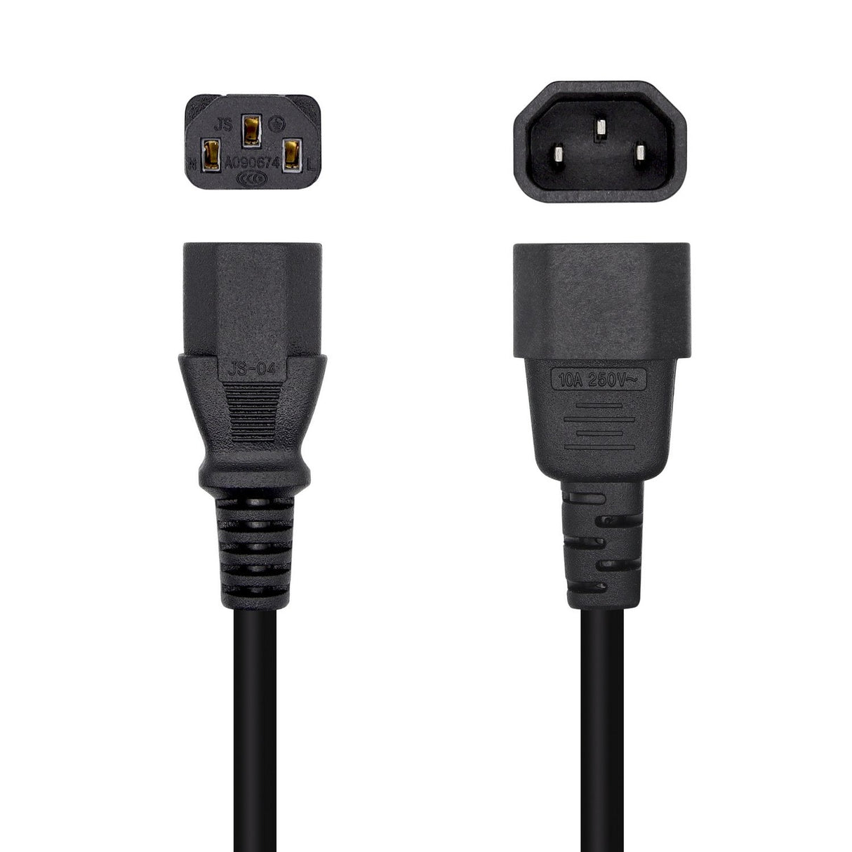 Aisens Cable Alimentacion Cpu - C13/H-C14/M - 10m - 100% Cobre Puro Awg18 - Negro
