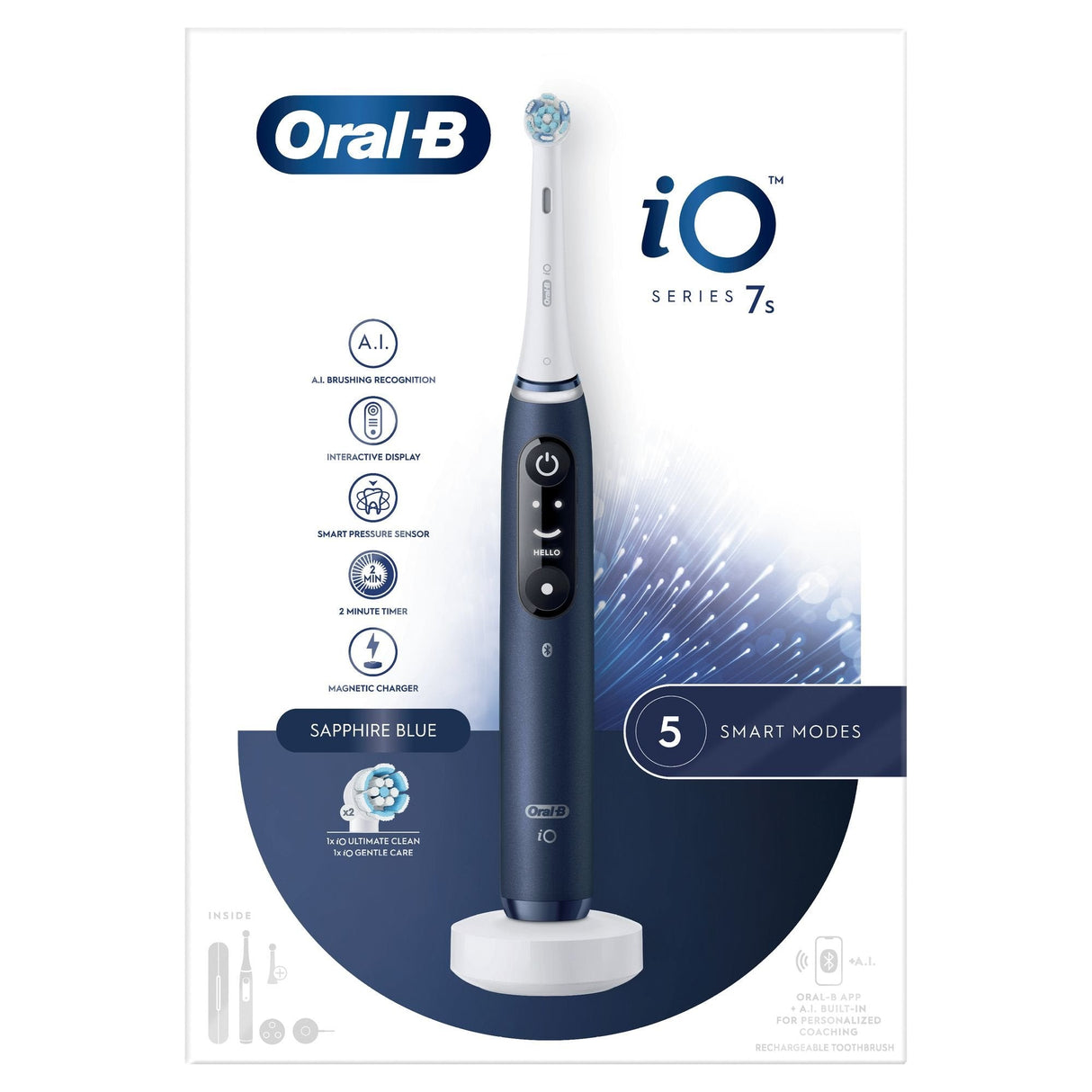 Oral-B Io 7s Adulto Cepillo De Dientes Oscilante Azul, Blanco