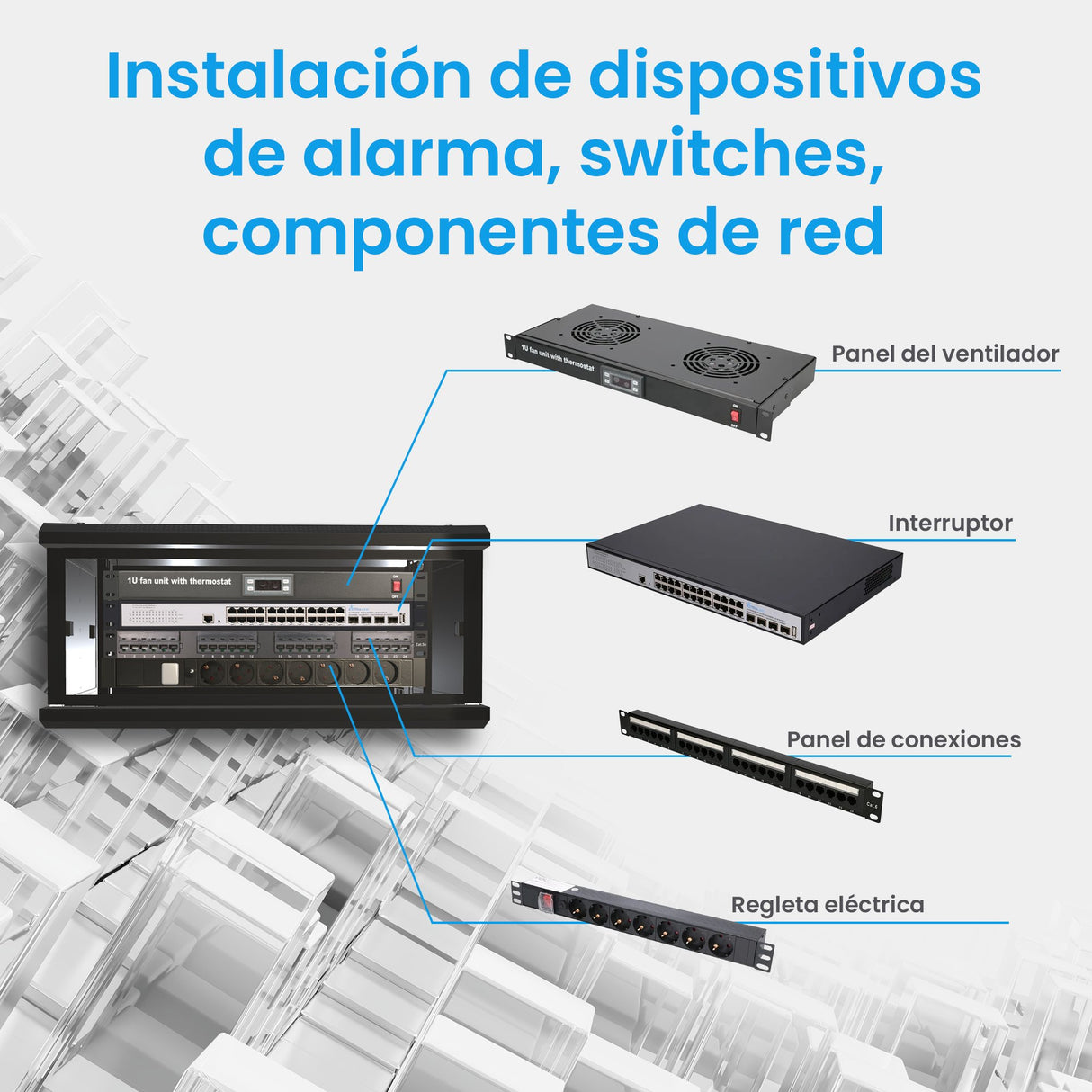 EAN 5902560362886 - Extralink 4U 600X450 WALL-MOUNTED RACKMOUNT CABINET BLACK Bastidor de pared imagen 18