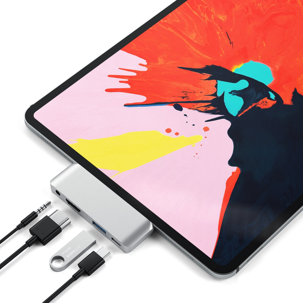 Satechi St-Tcmphs Base Para Portátil Y Replicador De Puertos Usb 3.2 Gen 1 (3.1 Gen 1) Type-C Plata