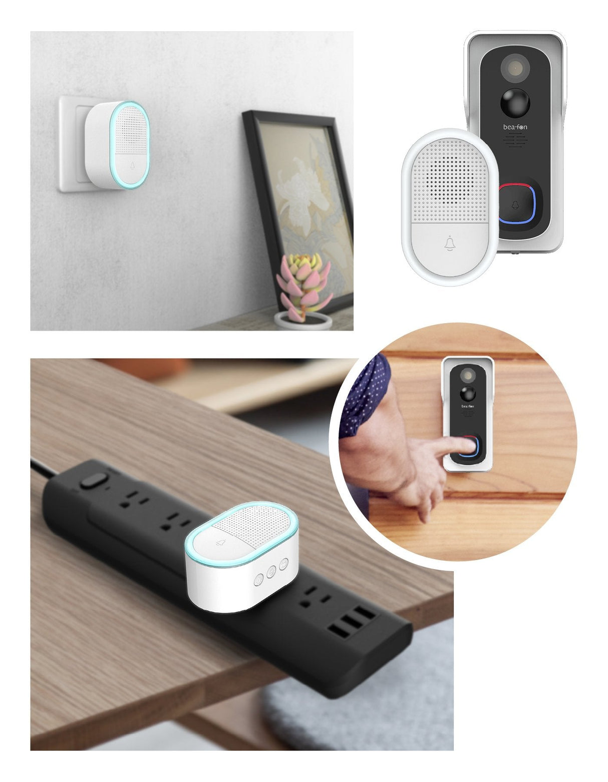 Bea-Fon Chime 2 Indoor Glocke Para 2v Mit Lichtkranz