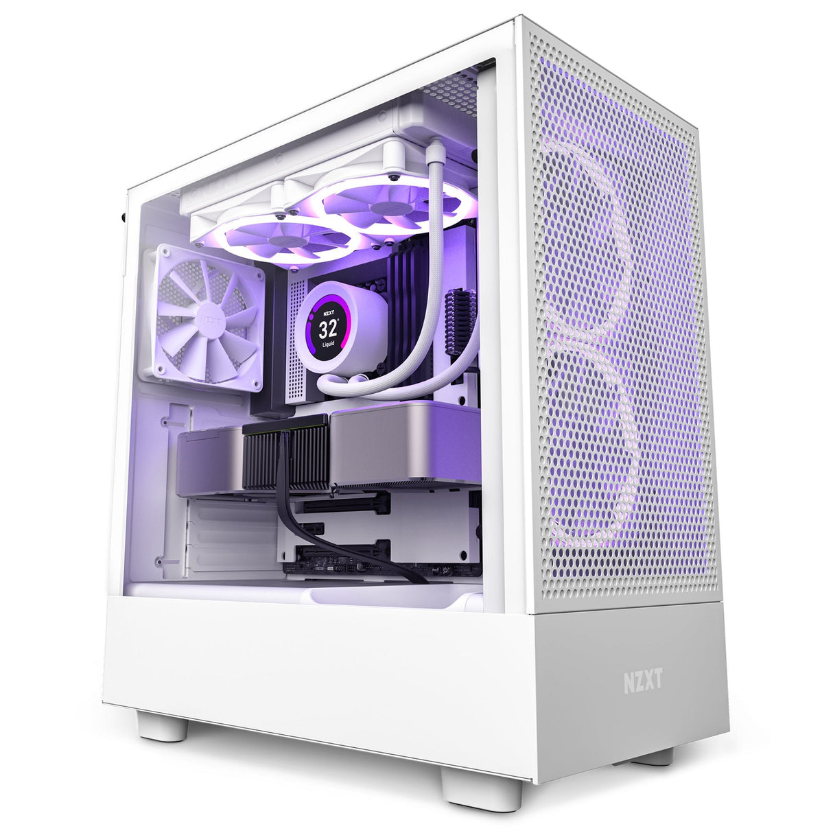 Caja Pc Nzxt H5 Flow All White Miditower Glasfenster Cm-H51fw-01 Retail