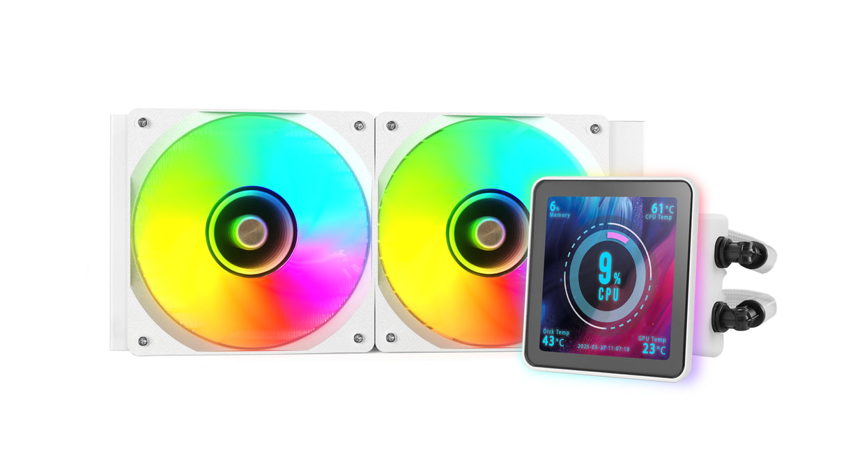 Refrigerador Liquido Cpu Mars Gaming Ml-Visionpro240w Todo En Uno 12 Cm Blanco 1 Pieza