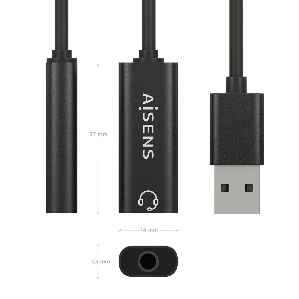 EAN 8436574709810 - AISENS A106-0770 cambiador de género para cable 3.5 mm imagen 3