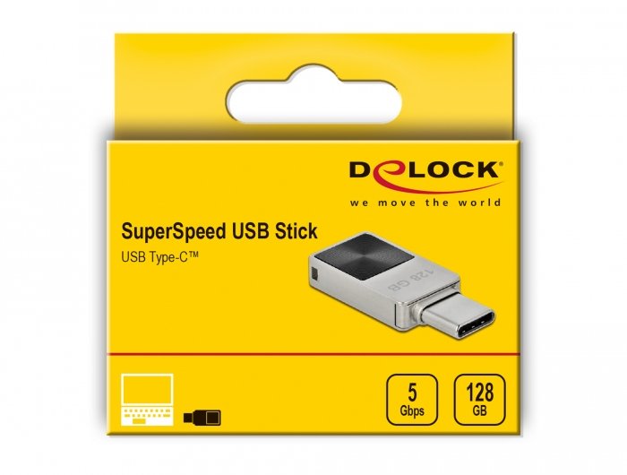 Pendrive Delock Mini Usb 3.2 Gen 1 Usb-C 128 Gb