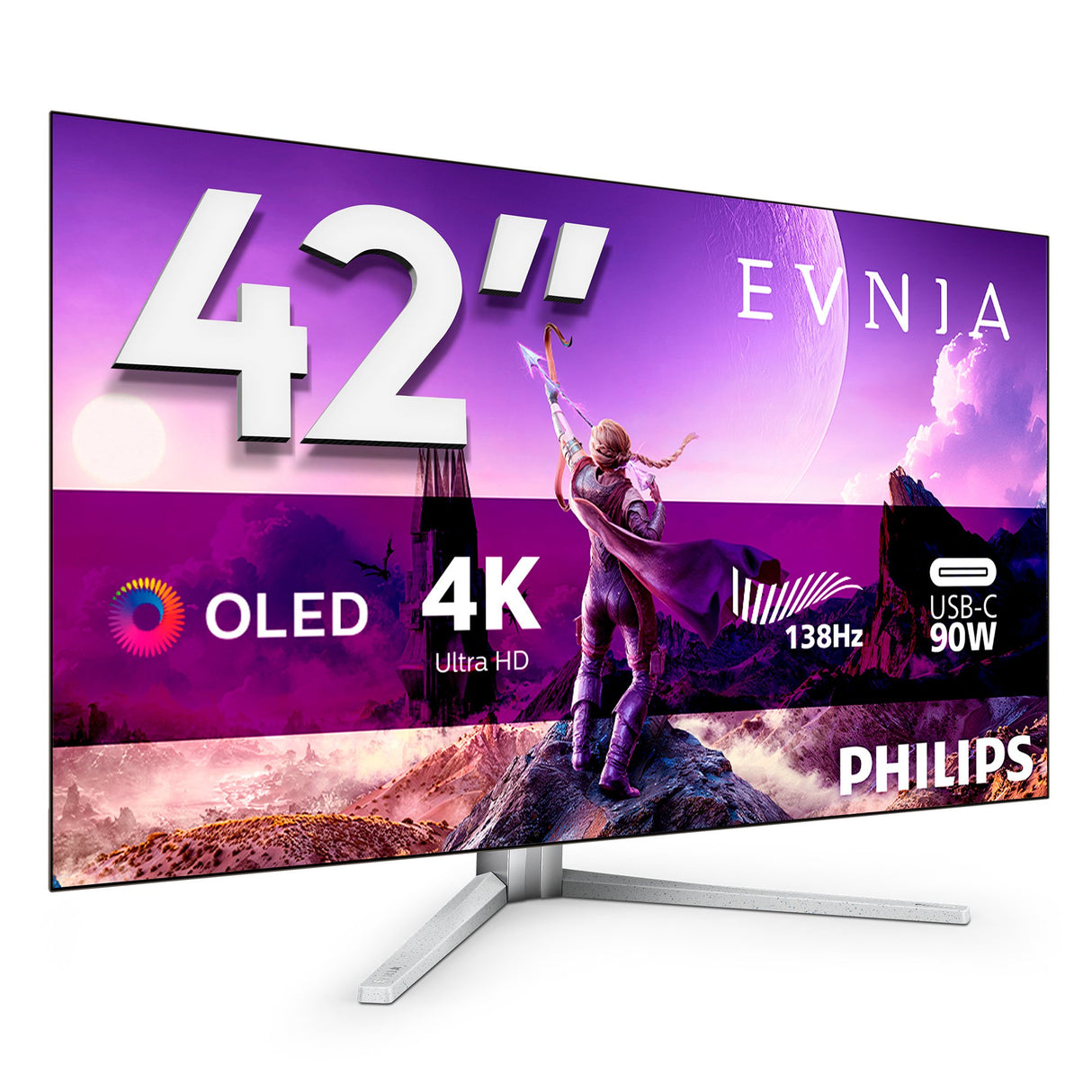 EAN 8712581798703 - Philips 42M2N8900/00 pantalla para PC 105,5 cm (41.5") 3840 x 2160 Pixeles 4K Ultra HD OLED Blanco imagen 3