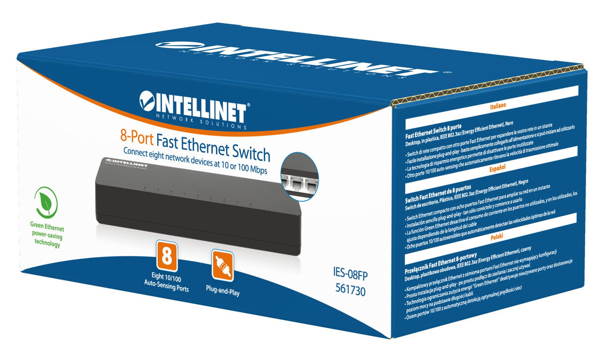 EAN 0766623561730 - Intellinet 561730 switch Fast Ethernet (10/100) Negro imagen 7
