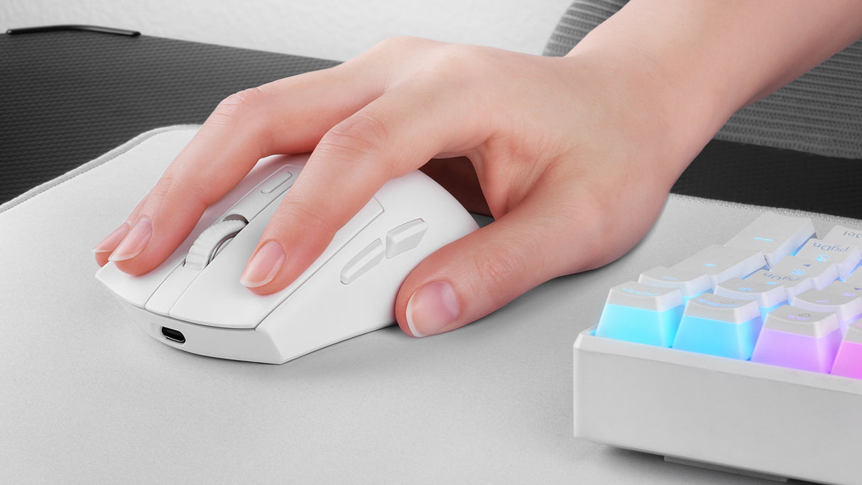 Raton Optico Mmt3 Rgb Blanco Mars Gaming Rgb Chroma/ Óptico/ 14400 Dpi/ Base De Carga/ Recargable Hasta 100h De Uso