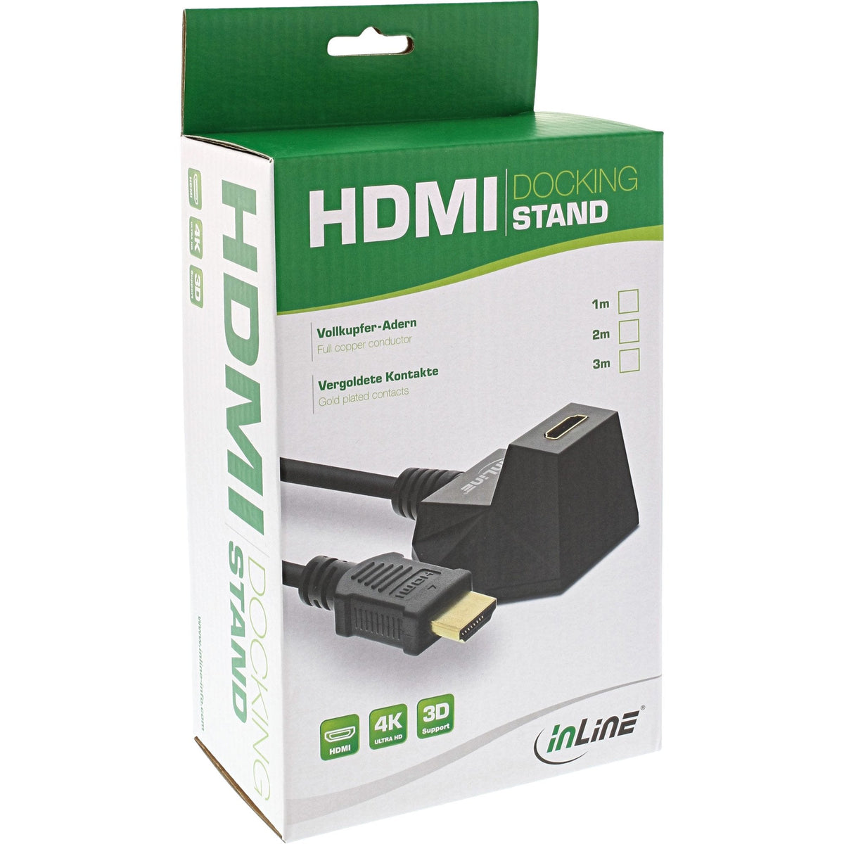 Estación Hdmi Inline, Cable Hdmi De Con Ethernet, M/F, Negro, Contactos Dorados, 1 M