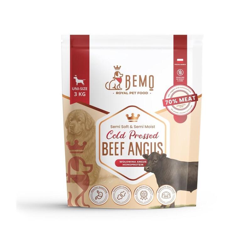 Bemo Cold Pressed Beef Angus - Comida Para Mascotas Tloczona Na Zimno Para Perros Z Wolowina Angus 3kg