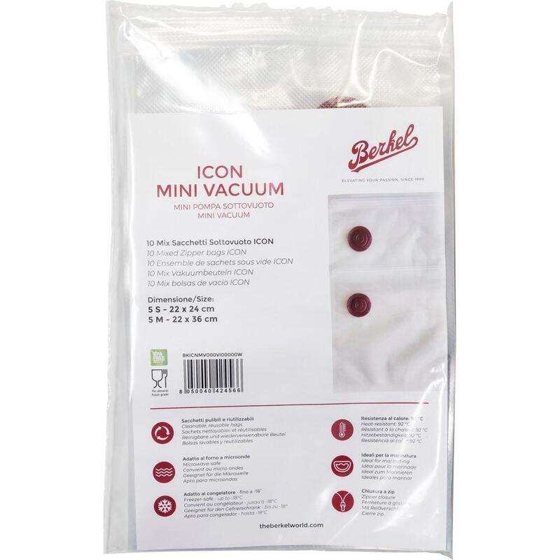 Berkel Icon Mixed Zipper Bags Size S/M, 10 Bags