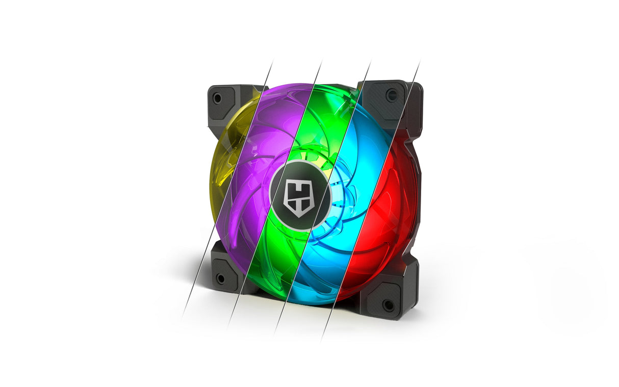 Nox Ventilador 120x120 Hummer H-Sync Rgb Pack 3uds Control Pwm/ Conector De 4 Pines