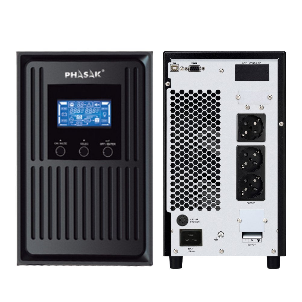 Sai Online Phasak Conqueror Pro 3000 Va Online Lcd 3000va-2700w 3 Salidas Formato Torre