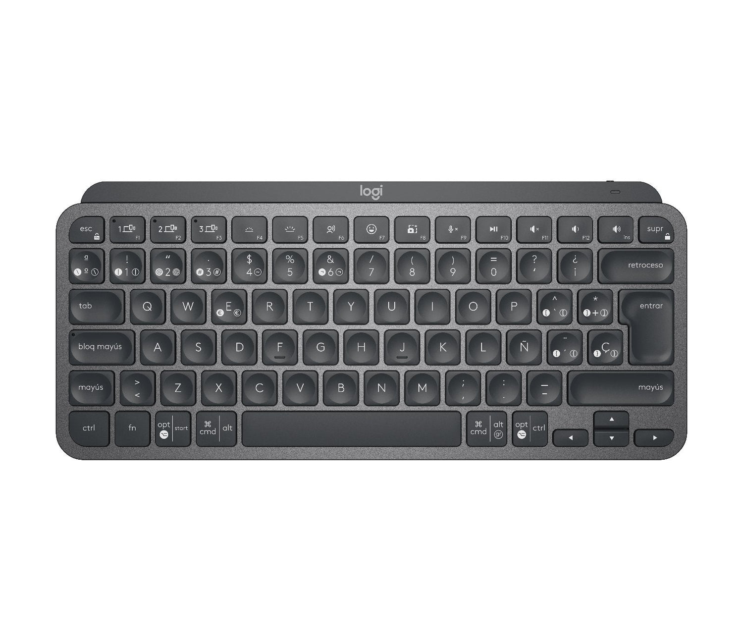 Teclado Español Logitech Mx Keys Mini Rf Wireless + Bluetooth Qwerty Grafito