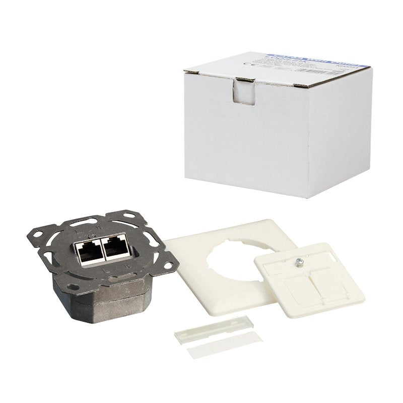 Logilink Cat.6a Wall Outlet 2xrj45 Stp, Horizontal, Blanco Puro