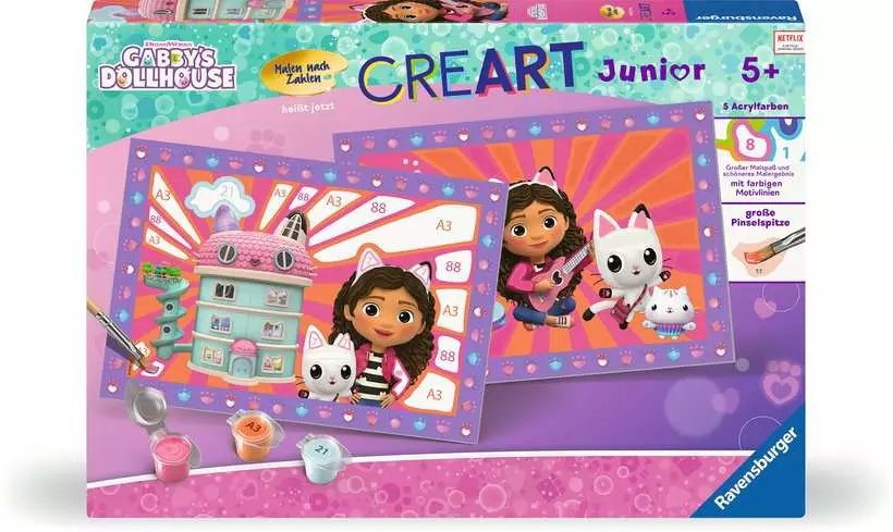 Pintura De Ravensburger Según Numbers Junior - Dreamworks Gabby'S Dollhouse 2 Motivos 23754