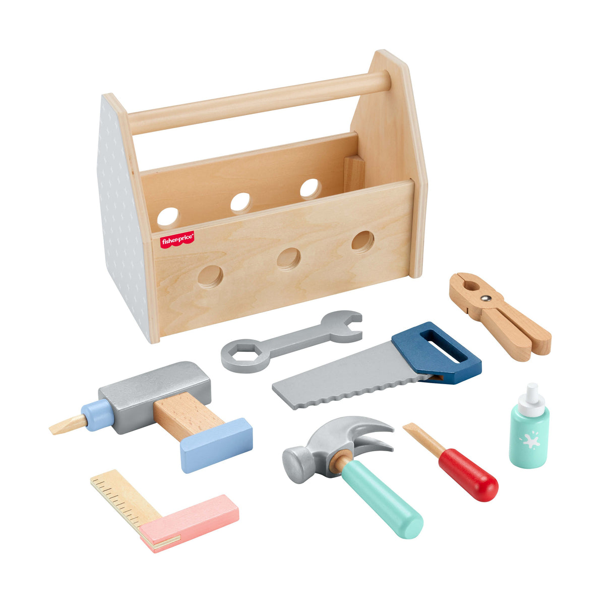 EAN 0194735246076 - Fisher-Price Wooden Tool Box Set imagen 6