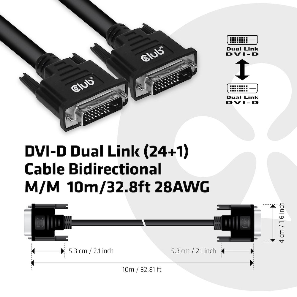 EAN 8719214471491 - CLUB3D CAC-1220 cable DVI 10 m DVI-D Negro imagen 4