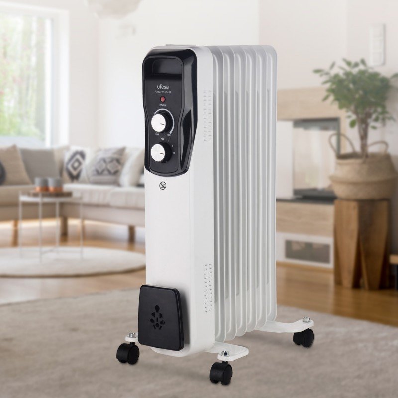 Ufesa Antares 1500 Radiador De Aceite, 7 Elementos, 1500w, Termostato Regulable, Asa Y Ruedas De Transporte
