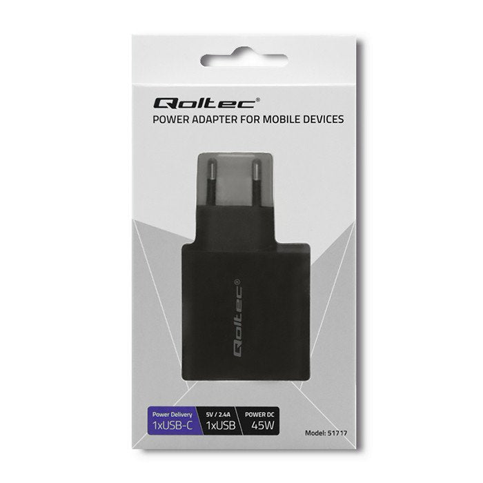 EAN 5901878517179 - Qoltec 51717 adaptador e inversor de corriente Interior 42 W Negro imagen 2