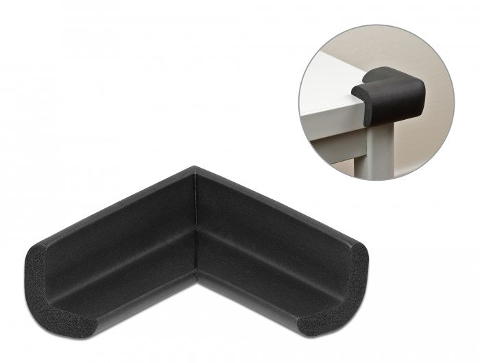 Delock Protector De Bordes De Espuma Autoadhesivo 56 X 56 X 22 Mm Negro