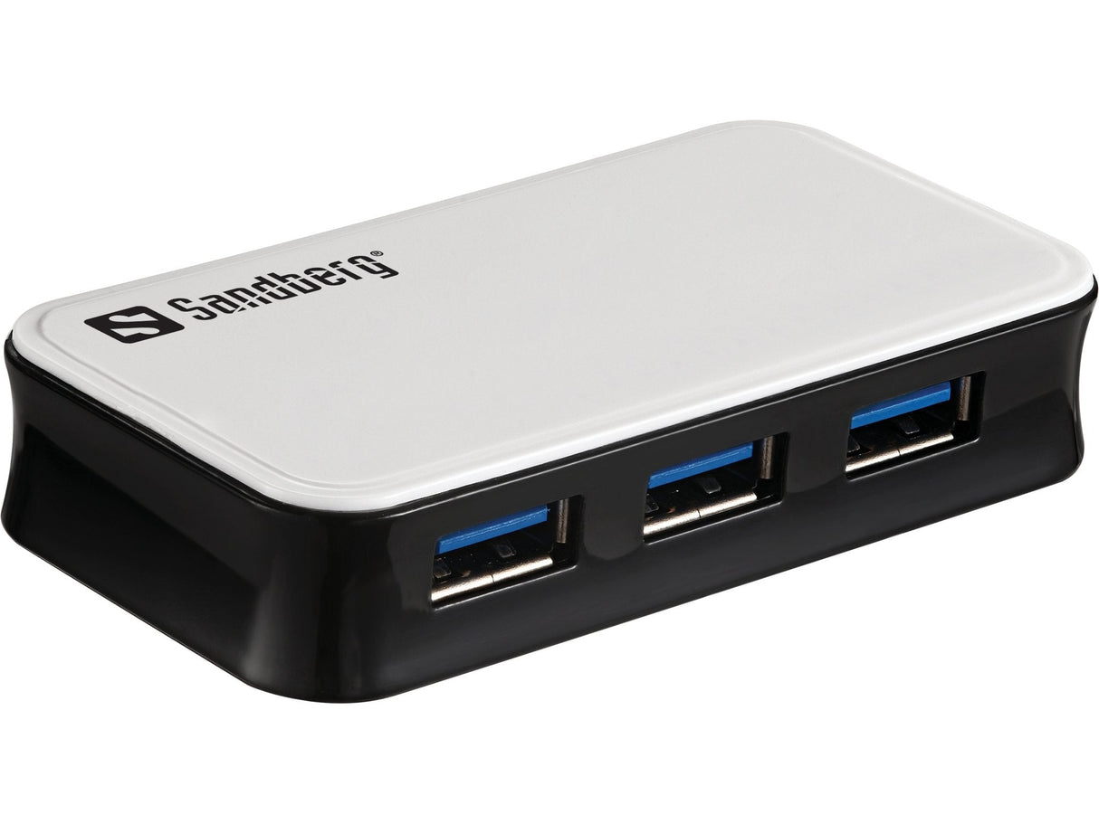 EAN 5705730133725 - Sandberg 133-72 hub de interfaz USB 3.2 Gen 1 (3.1 Gen 1) Micro-B 5000 Mbit/s Negro, Blanco imagen 1