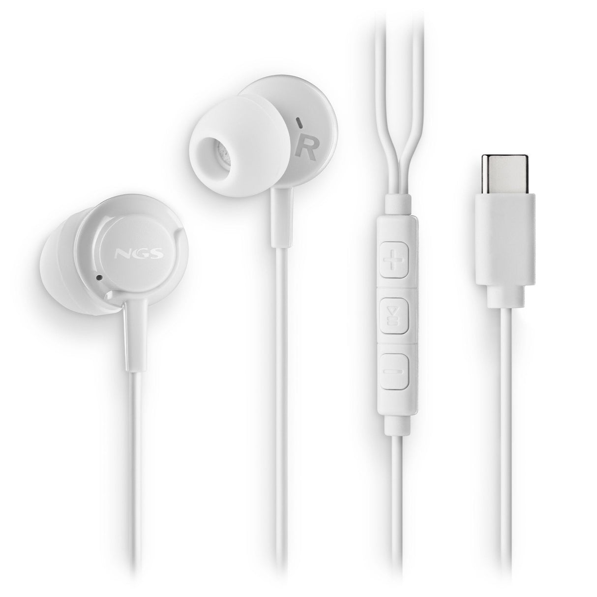 Auriculares Intrauditivos Ngs Cross Step Con Micrófono Usb Tipo-C Blancos