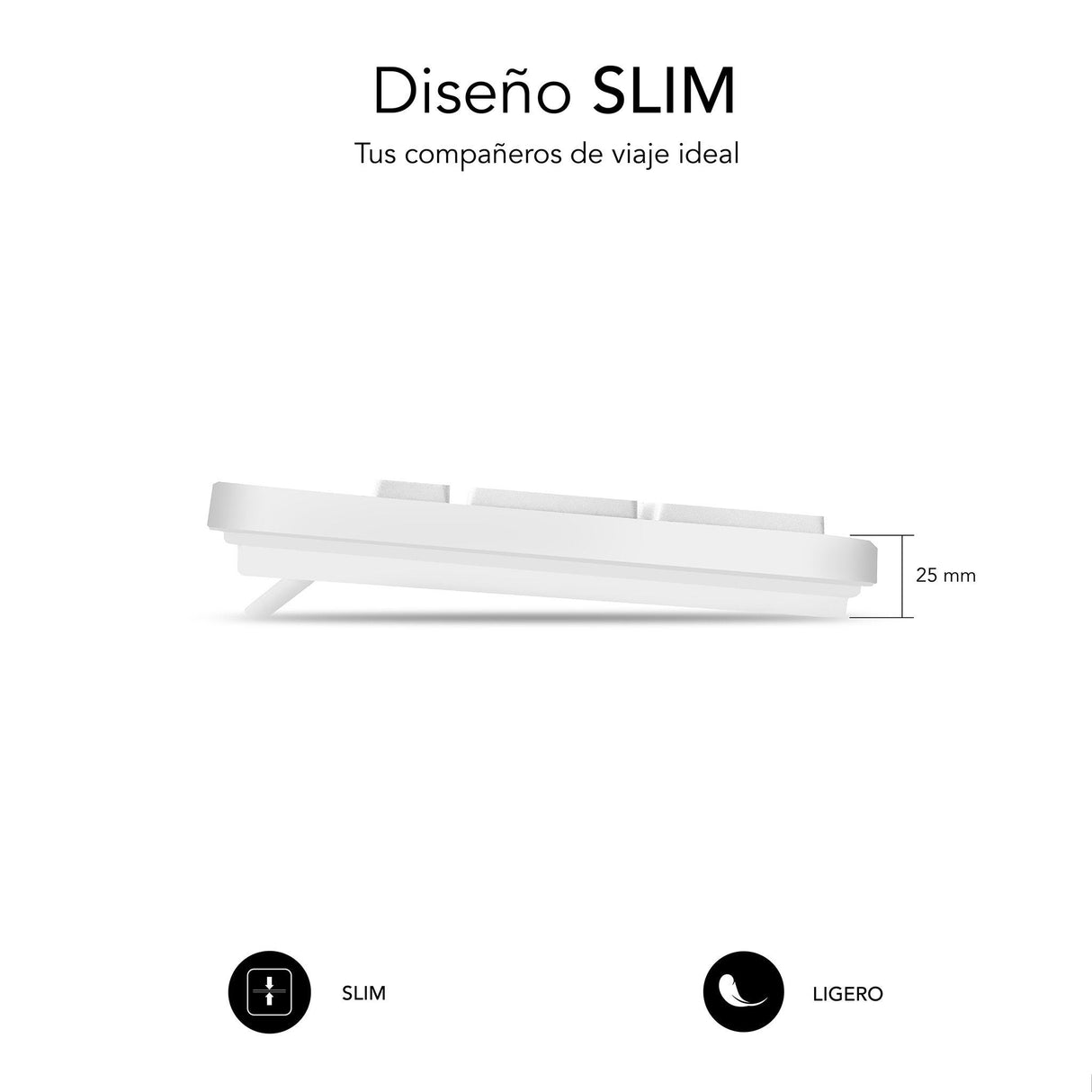 Teclado Subblim Business Slim Silencioso Blanco