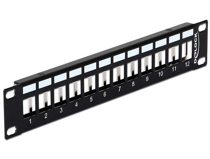 Delock 43326 10" Keystone Patch Panel 12 Port Metal Black