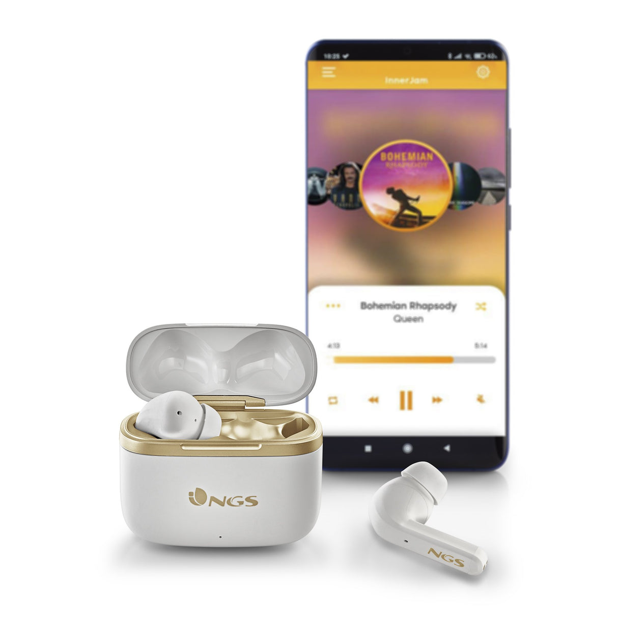EAN 8435430620221 - NGS ARTICA TROPHY Auriculares Inalámbrico Dentro de oído Llamadas/Música USB Tipo C Bluetooth Oro, Blanco imagen 5