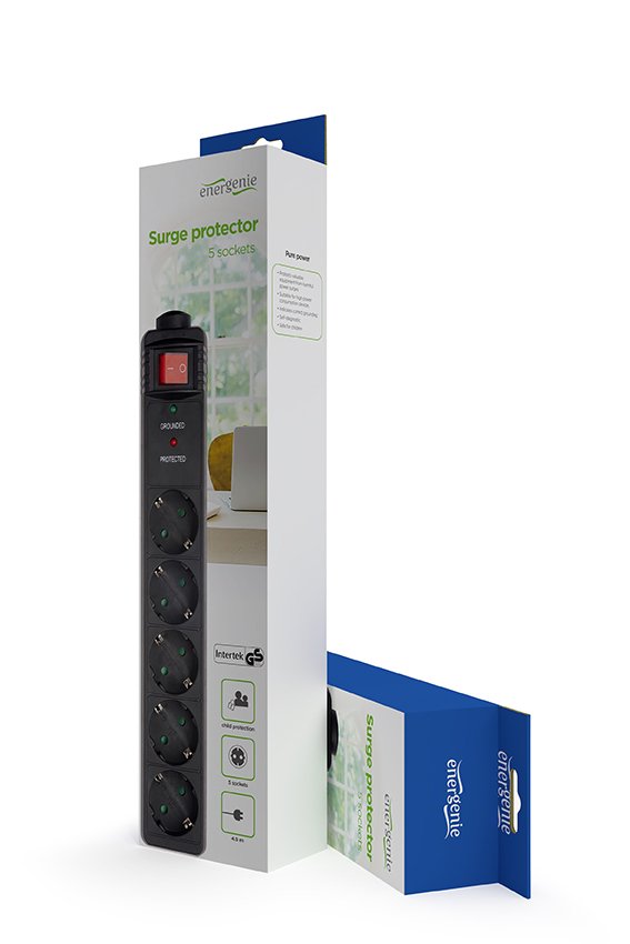 EAN 8716309065511 - EnerGenie SPG5-C-15 limitador de tensión Negro 5 salidas AC 250 V 4,5 m imagen 2