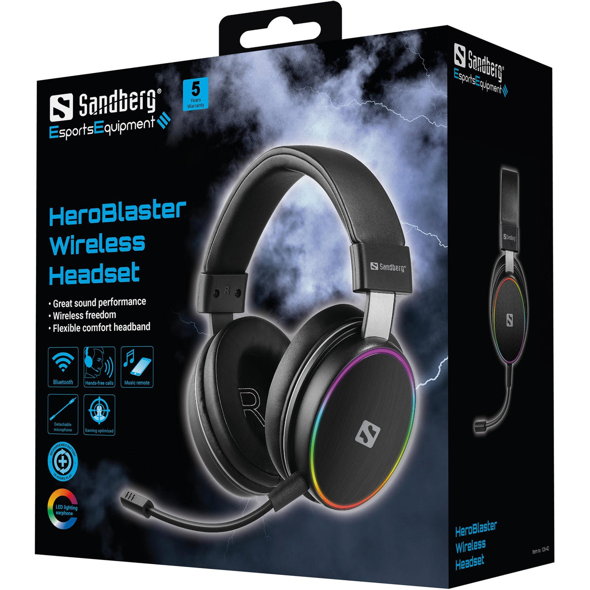 Auriculares Sandberg Heroblaster Wireless Headset Bluetooth Negro