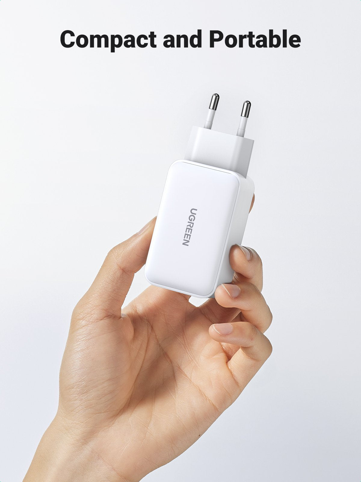 Cargador Rápido Ugreen Nexode Usb-A+2*Usb-C 65w Gan Tech Blanco