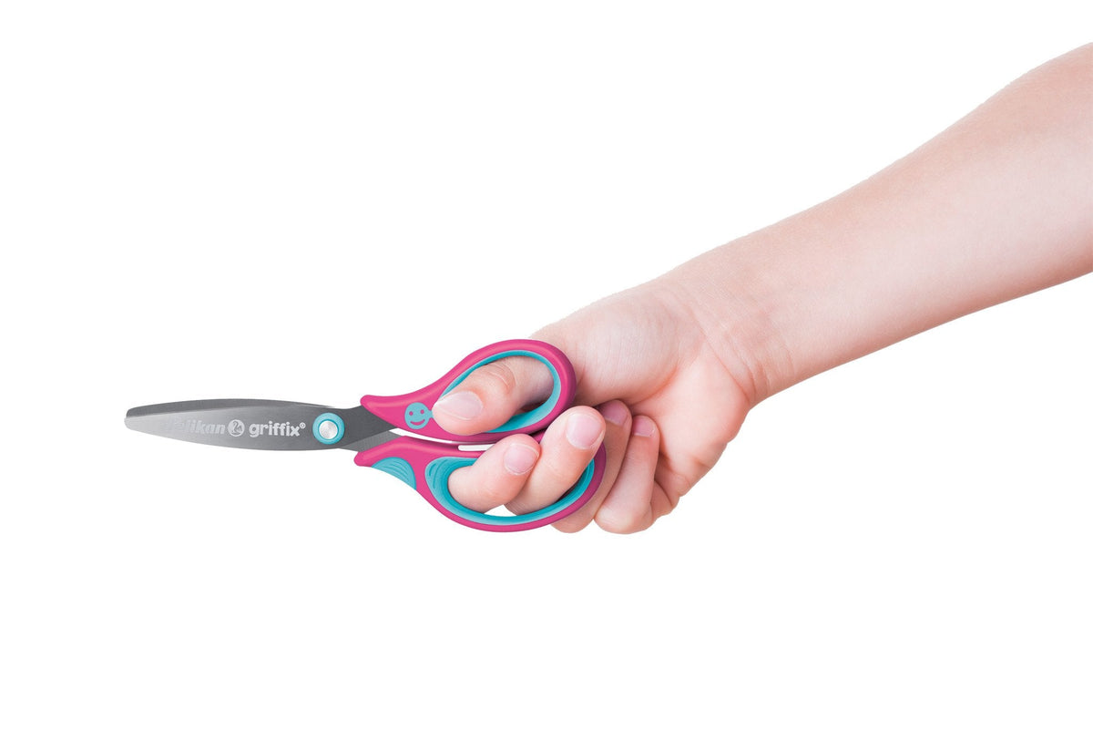 Tijera Pelikan Griffix Universal Corte Recto Azul, Rosa