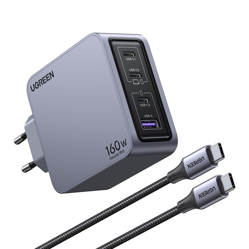 EAN 6941876228775 - Ugreen Nexode Pro 160W GaN Charger with USB-C Cable Universal Negro, Gris Corriente alterna Carga rápida imagen 4