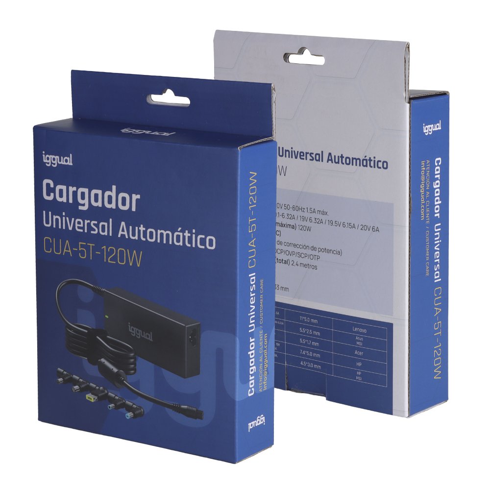 Cargador Iggual Universal Automático Cua-5t-120w