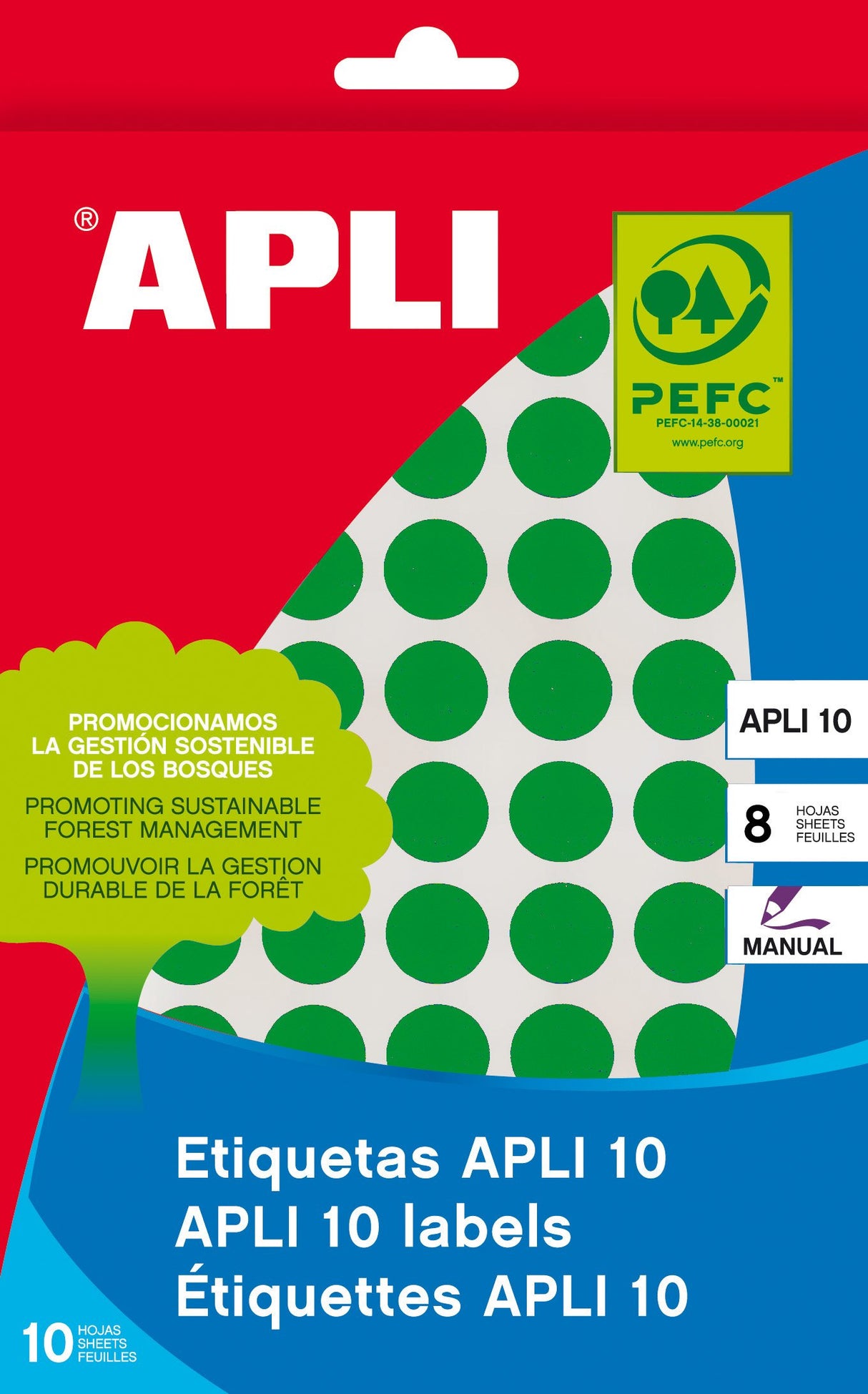 EAN 8410782027331 - APLI 02733 etiqueta autoadhesiva Círculo Permanente Verde imagen 1