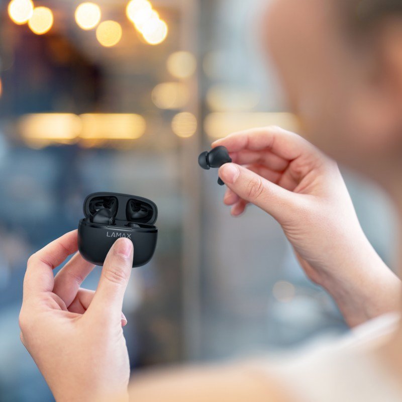 Auriculares Lamax Clips1 Play Inalámbrico Usb Tipo C Bluetooth Negro