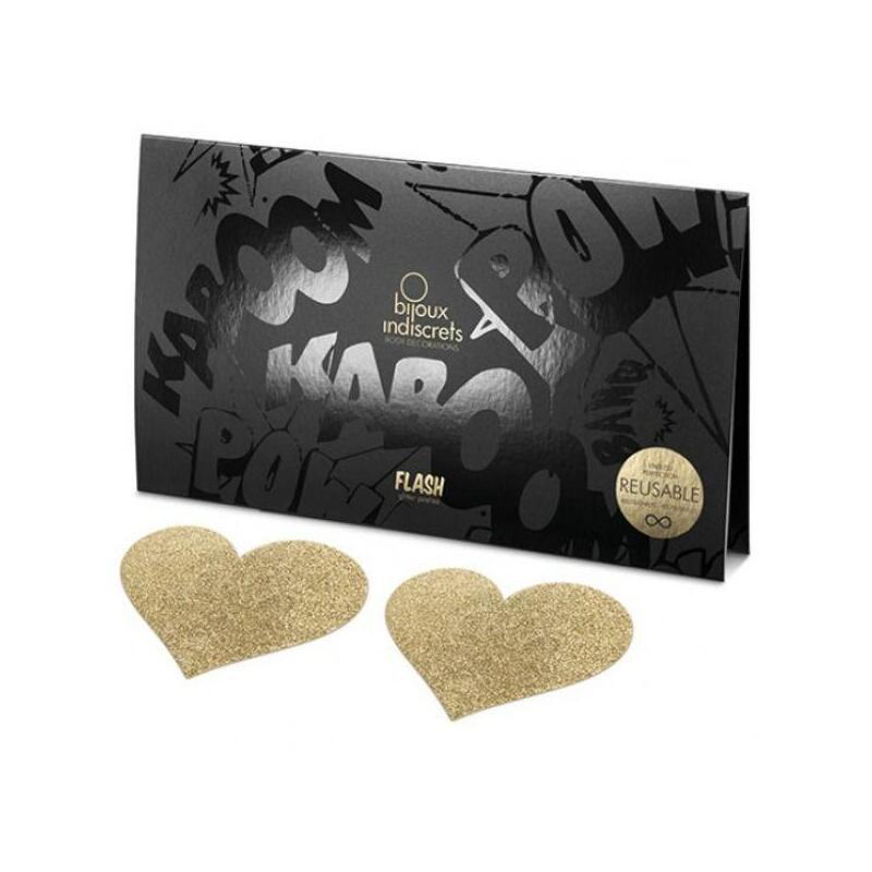 Bijoux - Indiscrets Pezoneras Flash Corazón Dorado