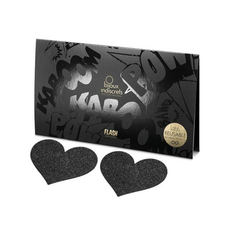 Bijoux - Indiscrets Pezoneras Flash Corazón Negro
