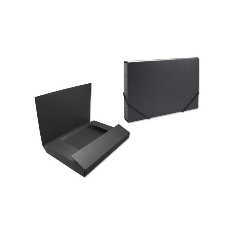 Bismark Carpeta Para Proyectos - Medidas 350x230x50mm - Fabricada En Carton - Cierre Con Gomas - Negro