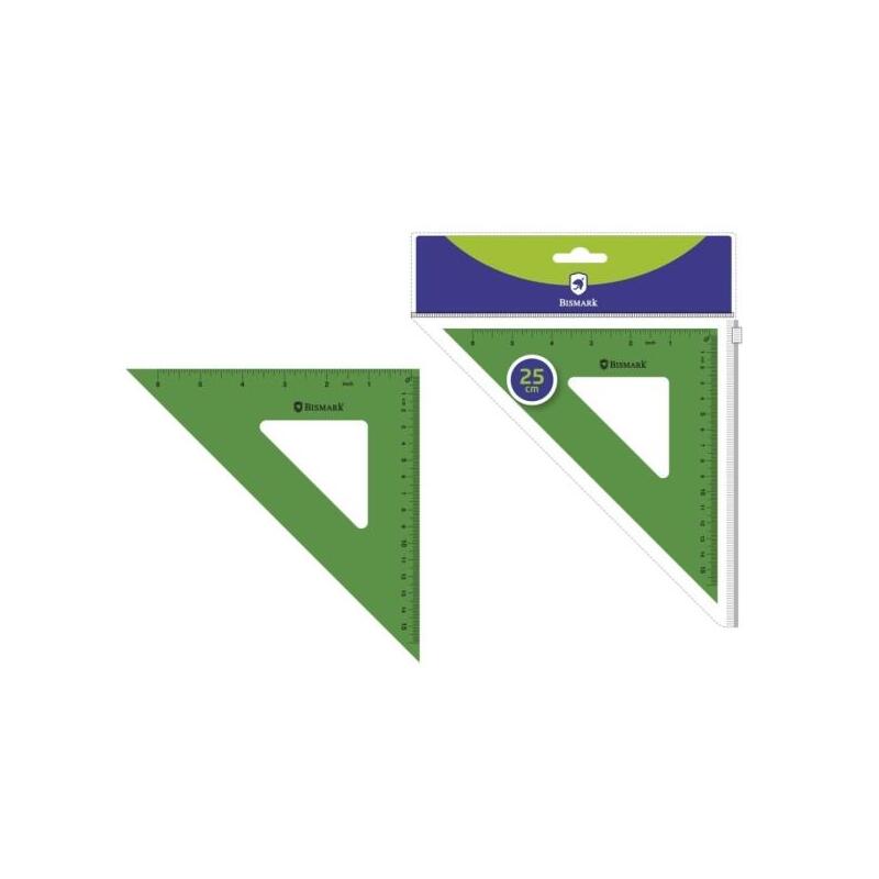 Bismark Escuadra Acrilica 25cm - Alta Calidad - Funda Con Cierre - Verde