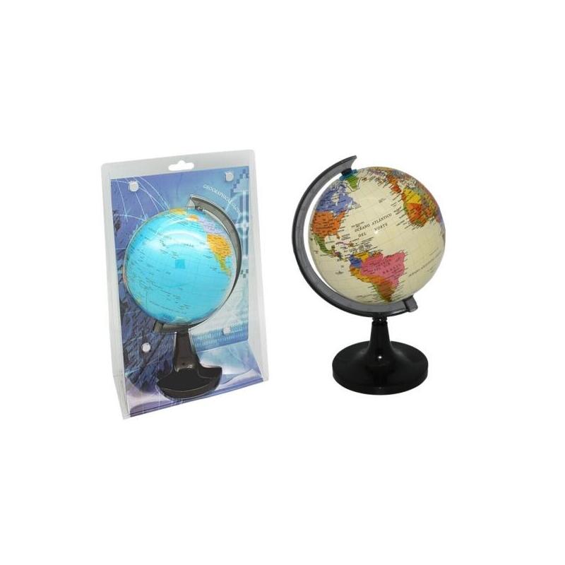 Bismark Esfera Geografica Con Meridiano 15cm - Cartografia Fisico-Politica - Base Alta Y Robusta - Colores Blanco Y