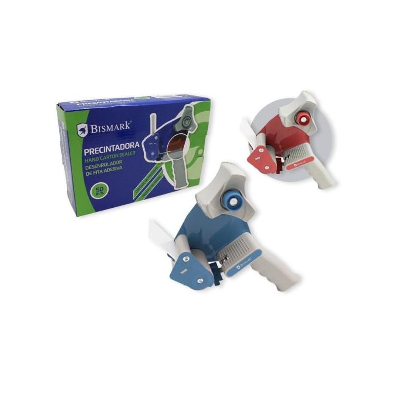 Bismark New Line Td1201 Precintadora - Cuchilla De Acero Templado - Empuñadura Ergonomica - Colores Rojo Y Azul