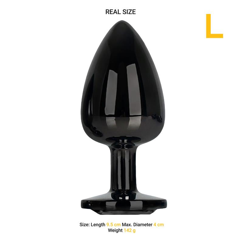 Blackgem Plug Anal Metálico Con Joya Negro Talla L