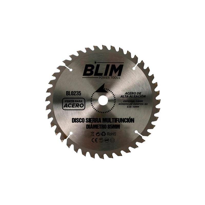Blim Disco Corte De Acero Para Sierra Multifuncion 85mm - 80 Dientes Con Recubrimiento En Carburo De Tungsteno