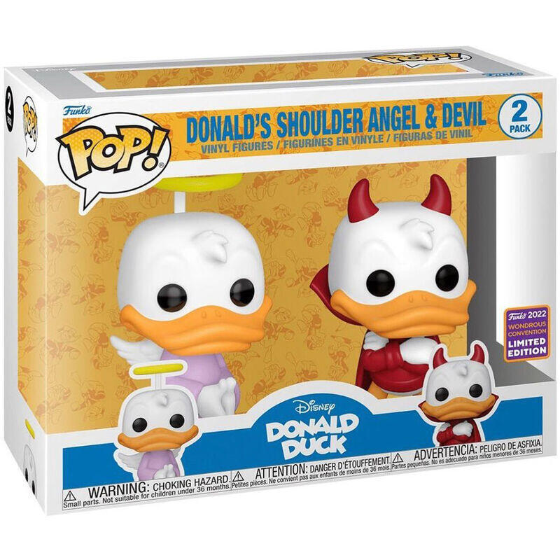 Blister 2 Figuras Pop Disney Donald Duck - Donald Angel & Devil Exclusive