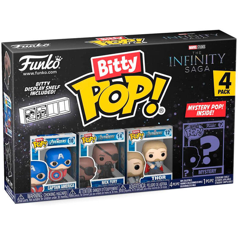 Blister 4 Figuras Bitty Pop Marvel The Infinity Saga Capitan America
