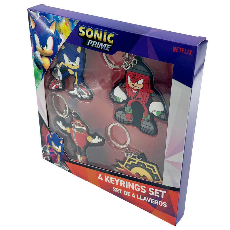 Blister 4 Llaveros Sonic The Hedgehog